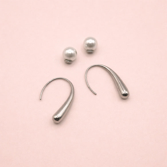 Pearl Catch Loop Pierce|パールキャッチ ピアス|サージカルステンレス|金属アレルギー対応|つけっぱなしOK