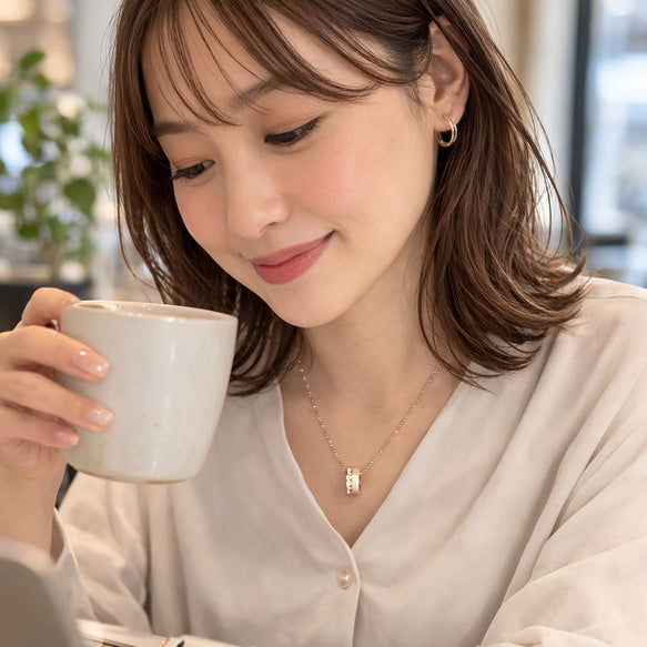 優しさに惹かれるルミエール・シェルネックレス│金属アレルギー対応│サージカルステンレス│つけっぱなし