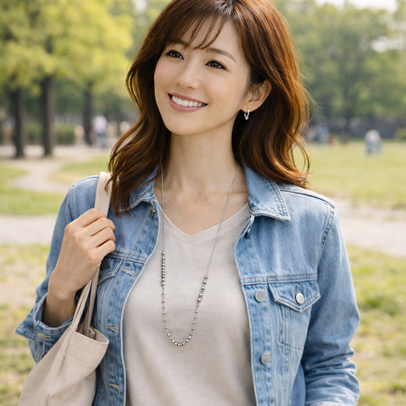 エレガントさを引き立てるハイセンスなネックレス│金属アレルギー対応│サージカルステンレス│つけっぱなし