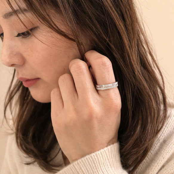 リング｜シェル｜サージカルステンレス│金属アレルギー対応│変色しにくい│気品ある Lumiere Shell Ring