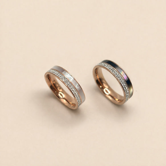 リング｜シェル｜サージカルステンレス│金属アレルギー対応│変色しにくい│気品ある Lumiere Shell Ring
